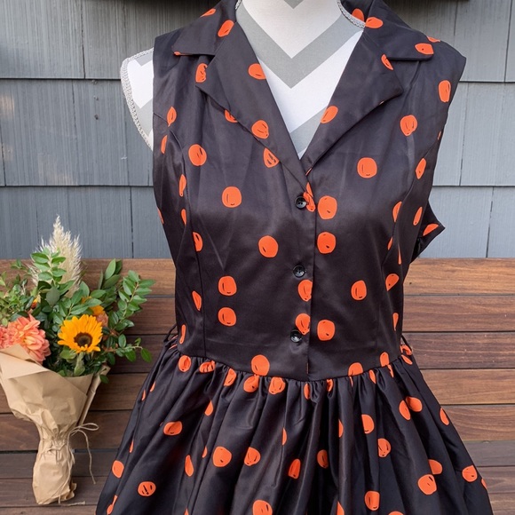 TRADE FOR UK 18: Lindy Bop UK 16 Pumpkin Dress - Picture 3 of 11